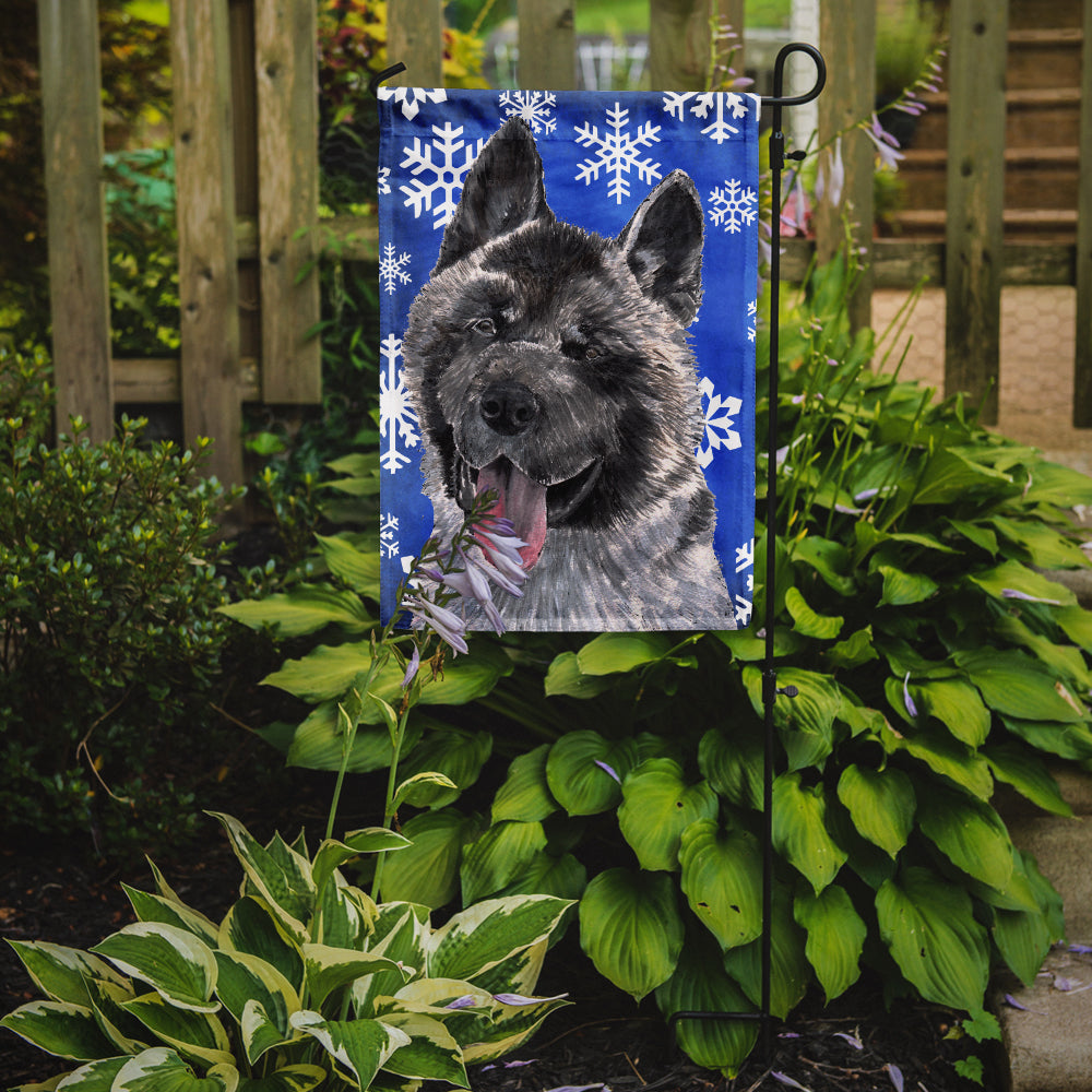 Akita Winter Snowflakes Holiday Flag Garden Size SC9481GF  the-store.com.