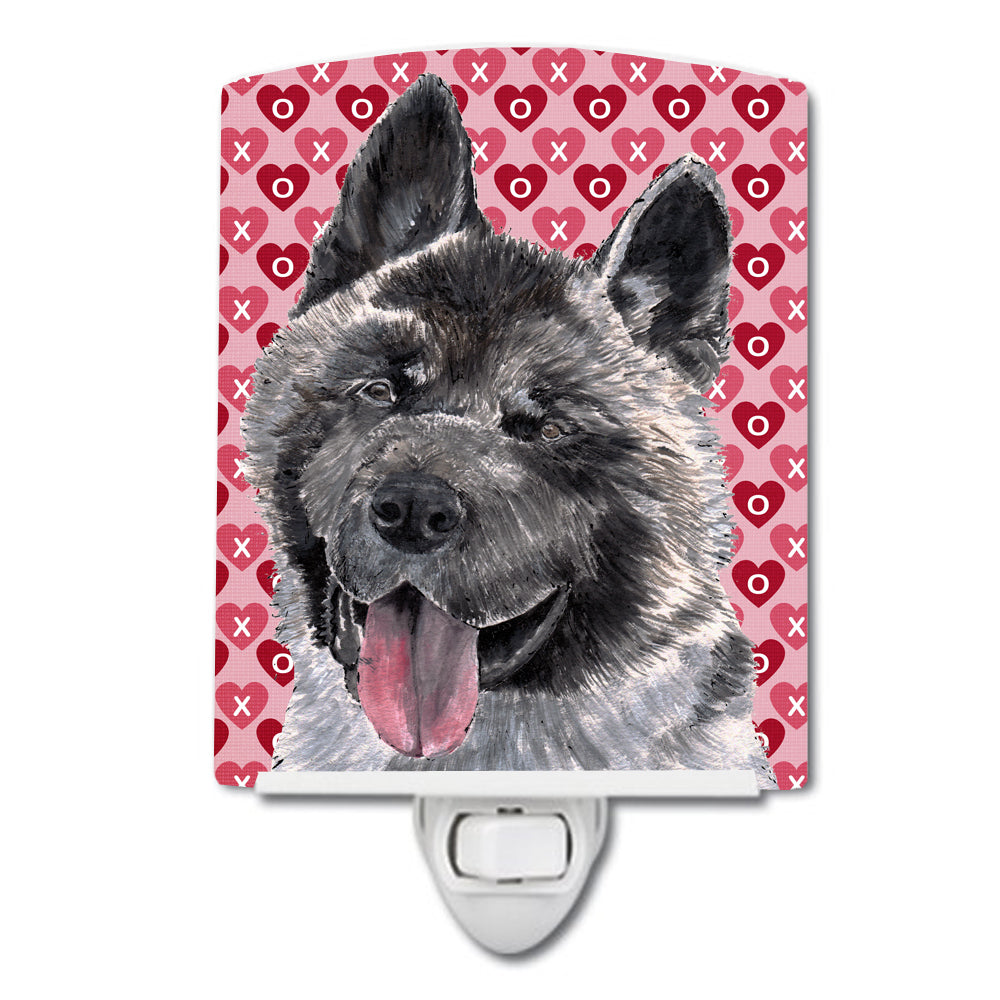 Akita Hearts Love and Valentine&#39;s Day Ceramic Night Light SC9484CNL - the-store.com