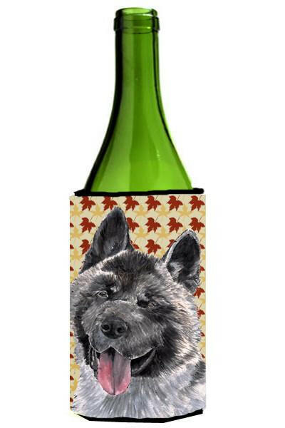 Akita Fall Leaves Wine Bottle Beverage Insulator Hugger SC9485LITERK by Caroline's Treasures