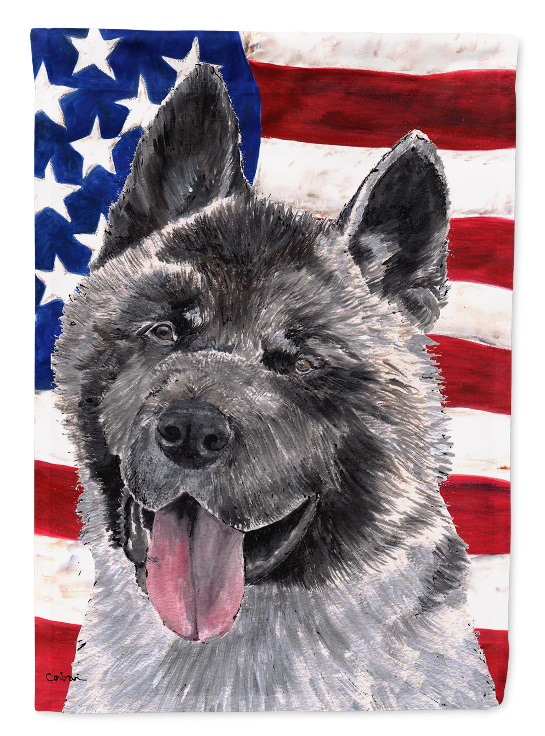 Akita USA Patriotic American Flag Flag Canvas House Size SC9487CHF  the-store.com.