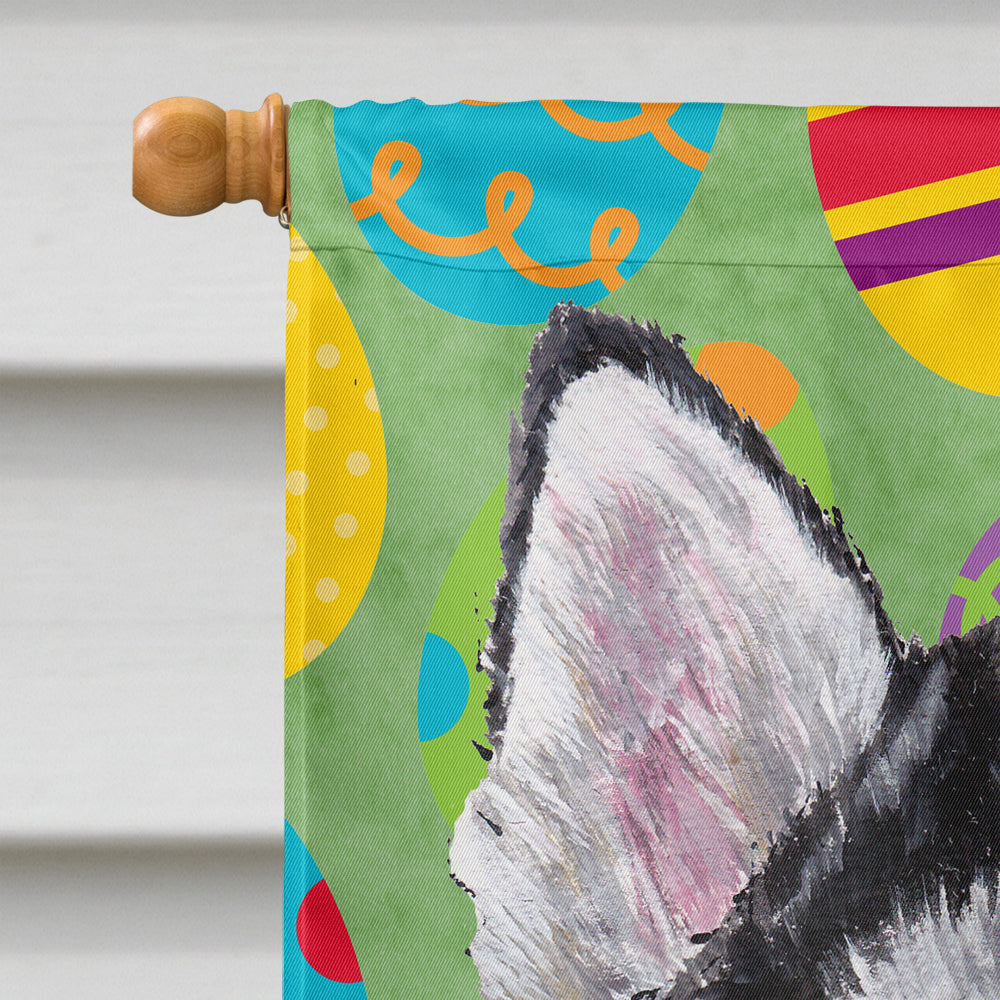 Alaskan Malamute Easter Eggtravaganza Flag Canvas House Size SC9489CHF  the-store.com.