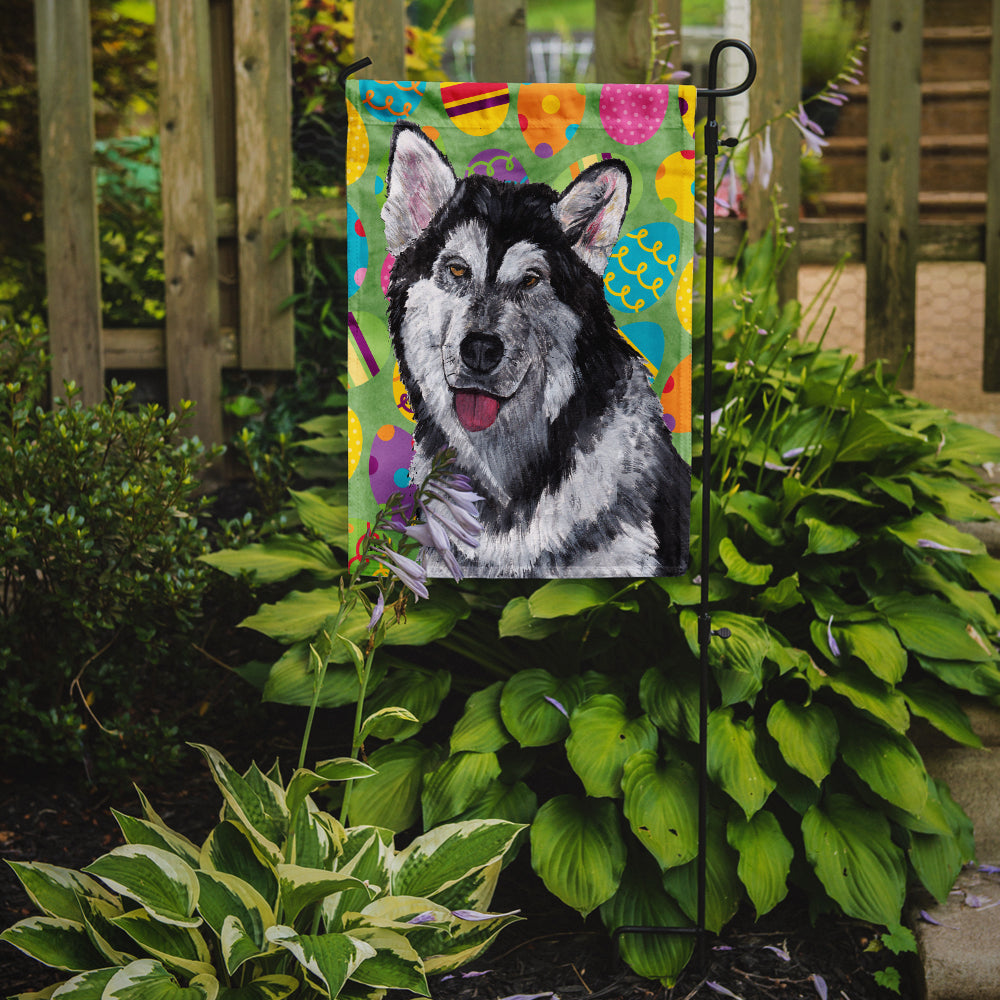 Alaskan Malamute Easter Eggtravaganza Flag Garden Size SC9489GF  the-store.com.