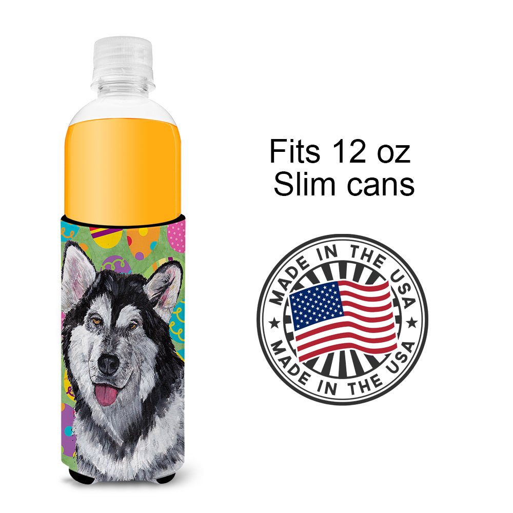 Alaskan Malamute Easter Eggtravaganza Ultra Beverage Insulators for slim cans SC9489MUK.