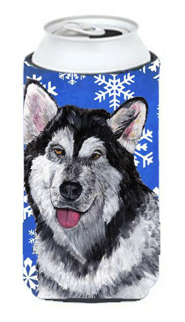 Alaskan Malamute Winter Snowflakes Holiday Tall Boy Beverage Insulator Hugger SC9491TBC by Caroline's Treasures