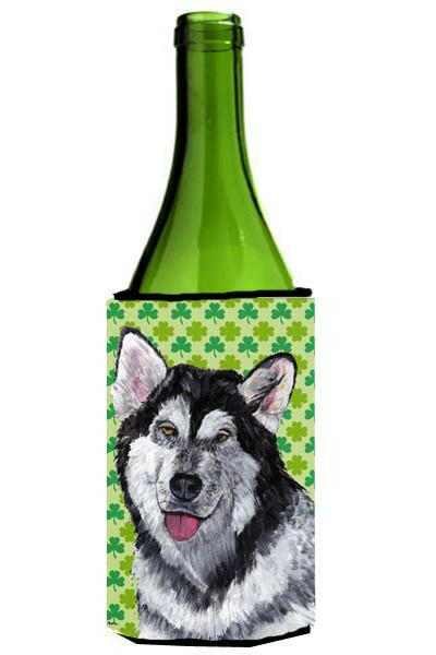 Alaskan Malamute St. Patrick's Day Shamrock Wine Bottle Beverage Insulator Hugger SC9493LITERK by Caroline's Treasures