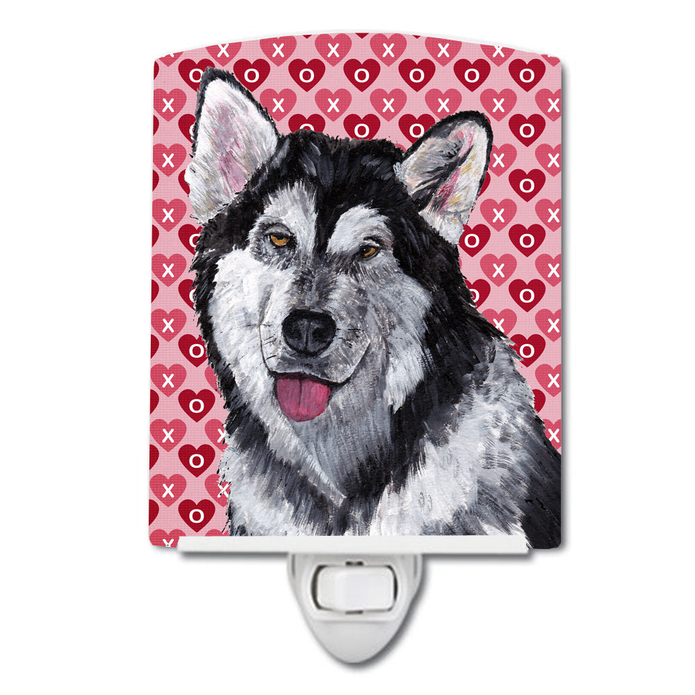 Alaskan Malamute Hearts Love and Valentine's Day Ceramic Night Light SC9494CNL - the-store.com