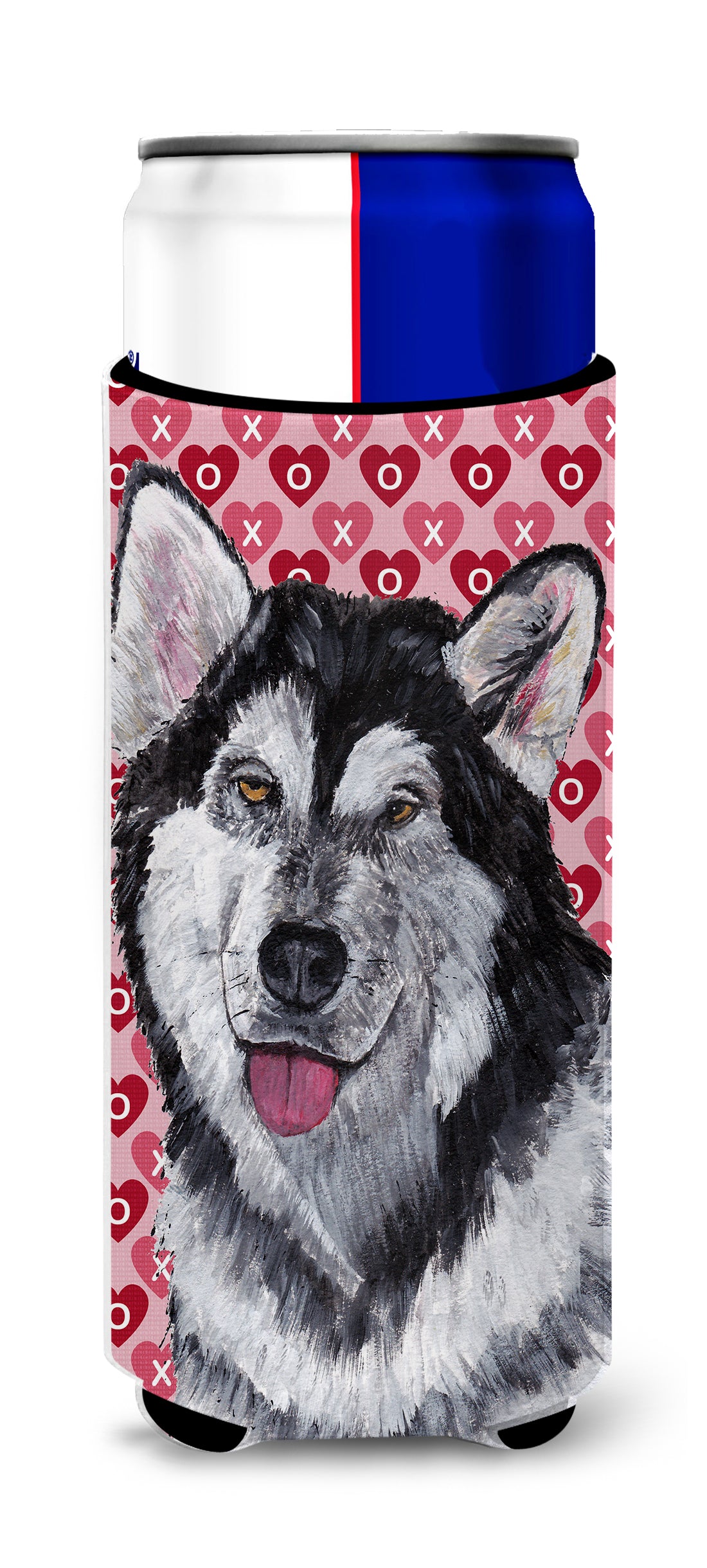 Alaskan Malamute Hearts Love and Valentine's Day Ultra Beverage Insulators for slim cans SC9494MUK.