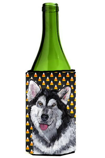 Alaskan Malamute Candy Corn Halloween Wine Bottle Beverage Insulator Hugger SC9496LITERK by Caroline&#39;s Treasures