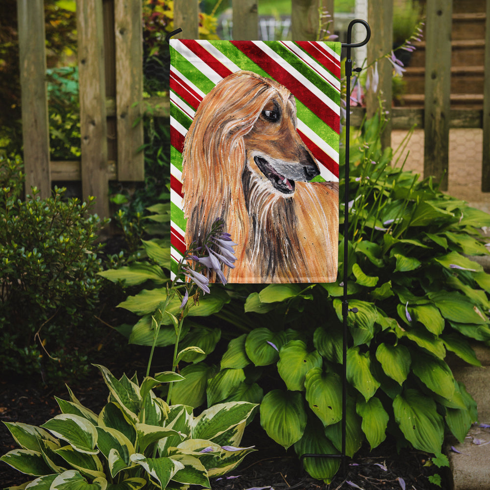 Afghan Hound Candy Cane Holiday Christmas Flag Garden Size SC9498GF  the-store.com.