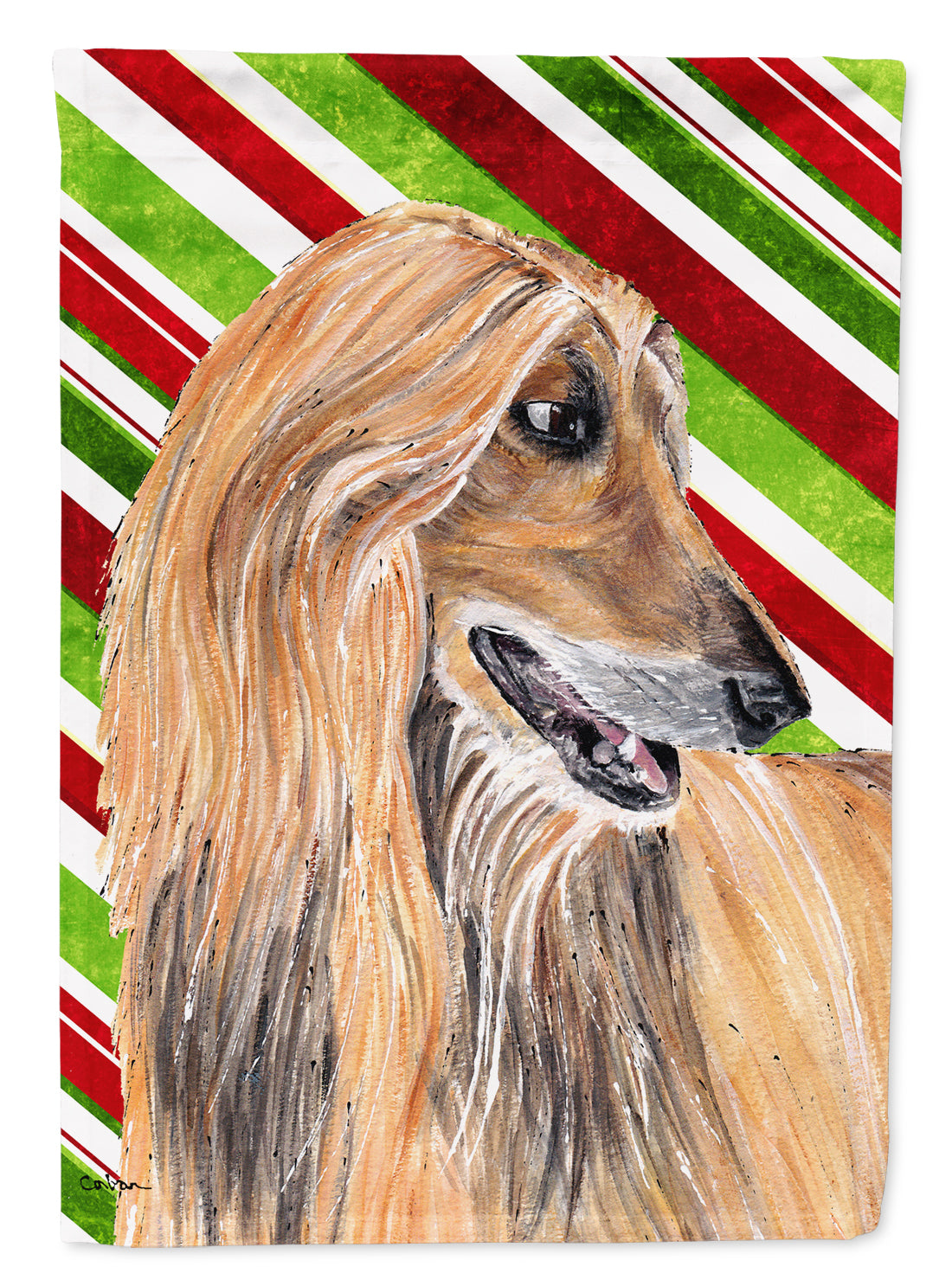 Afghan Hound Candy Cane Holiday Christmas Flag Garden Size SC9498GF  the-store.com.