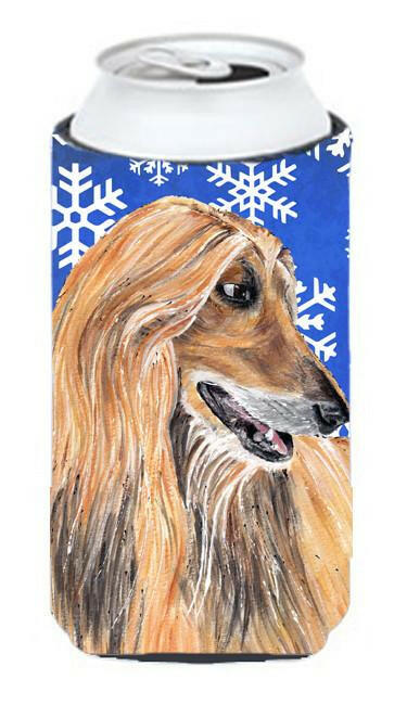 Afghan Hound Winter Snowflakes Holiday Tall Boy Beverage Insulator Hugger SC9499TBC by Caroline's Treasures