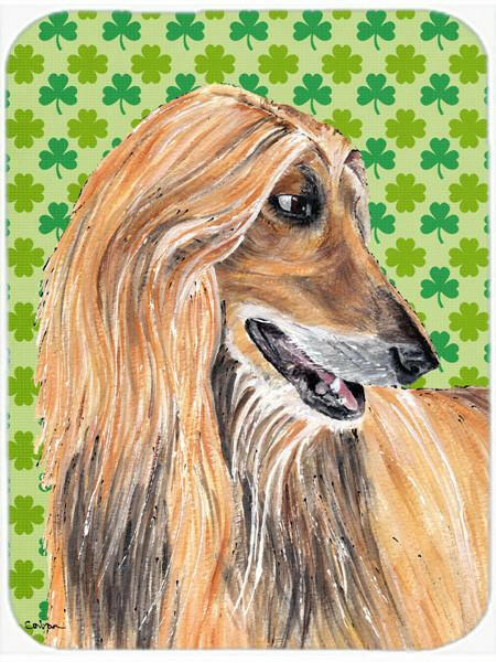 Afghan Hound St. Patrick&#39;s Day Shamrock Mouse Pad, Hot Pad or Trivet SC9502MP by Caroline&#39;s Treasures