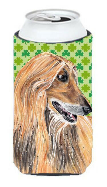 Afghan Hound St. Patrick&#39;s Day Shamrock Tall Boy Beverage Insulator Hugger SC9502TBC by Caroline&#39;s Treasures