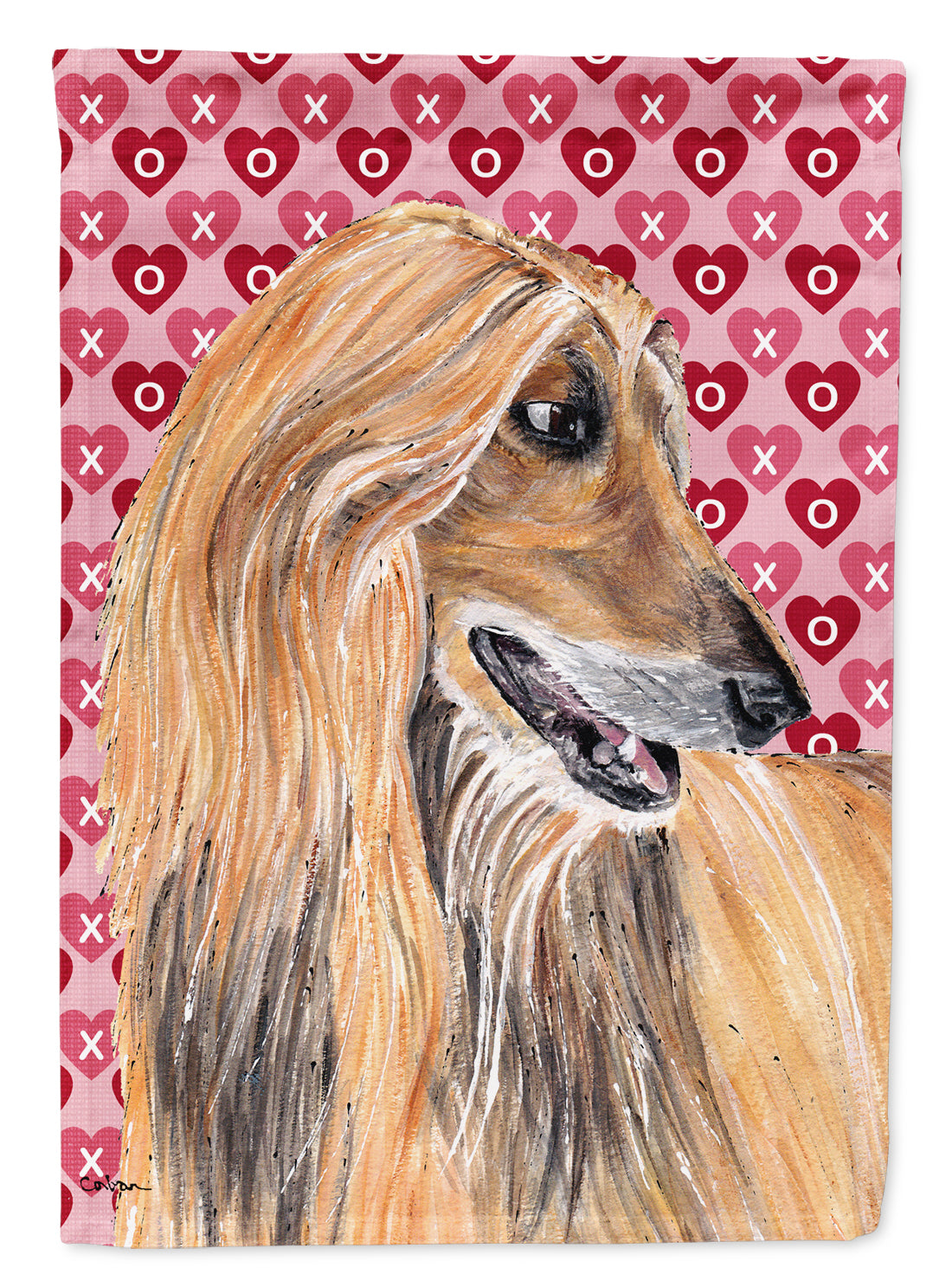 Afghan Hound Hearts Love and Valentine's Day Flag Garden Size SC9503GF  the-store.com.