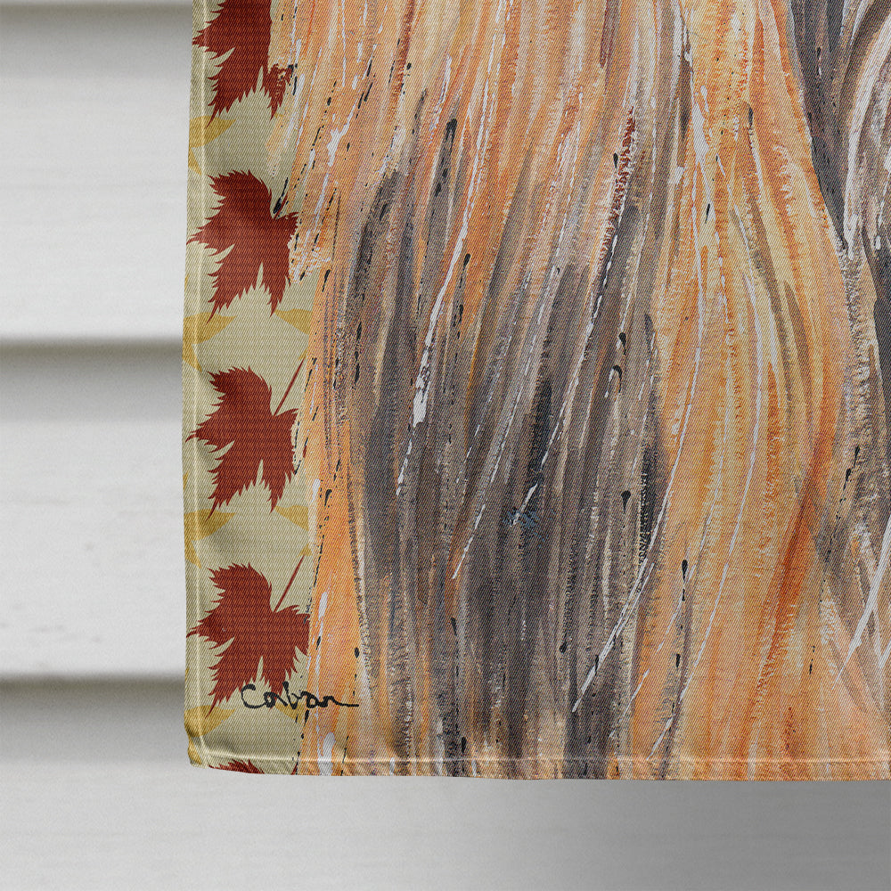 Afghan Hound Fall Leaves Flag Canvas House Size SC9504CHF  the-store.com.