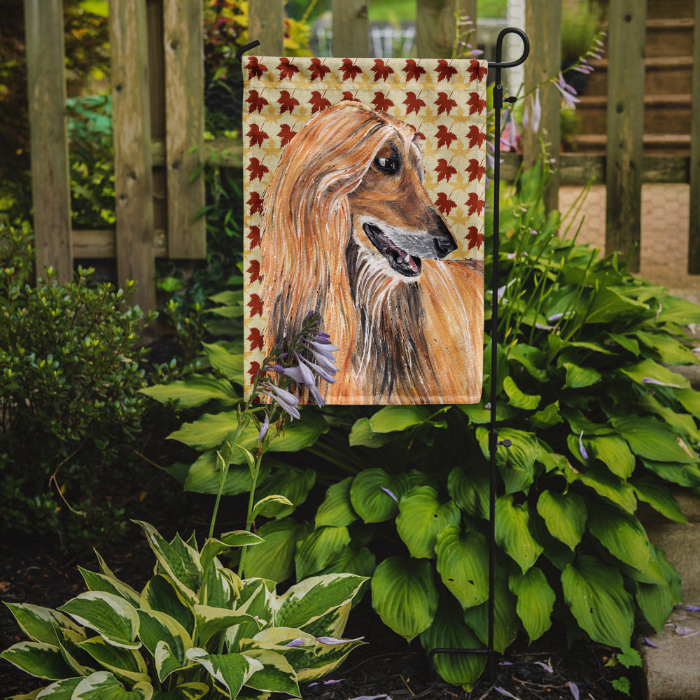 Afghan Hound Fall Leaves Flag Garden Size SC9504GF  the-store.com.