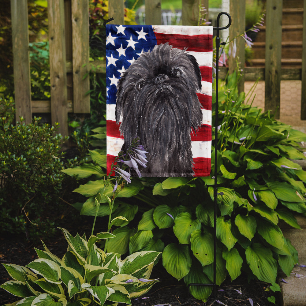 Brussels Griffon USA American Flag Flag Garden Size.