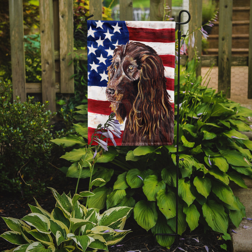 Boykin Spaniel USA American Flag Flag Garden Size.