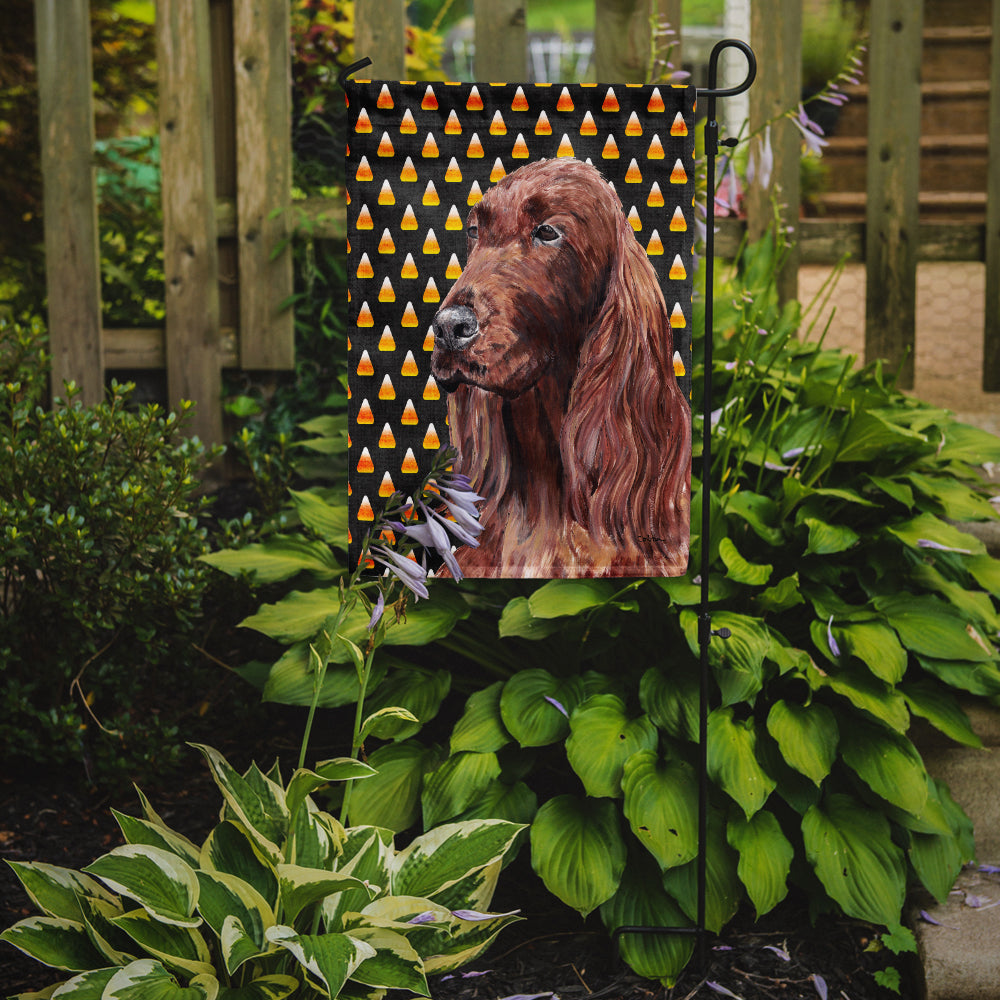 Irish Setter Halloween Candy Corn Flag Garden Size.