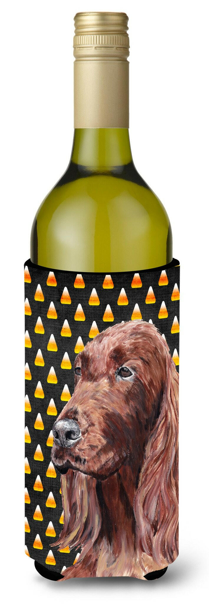 Irish Setter Halloween Candy Corn Wine Bottle Beverage Insulator Beverage Insulator Hugger by Caroline&#39;s Treasures