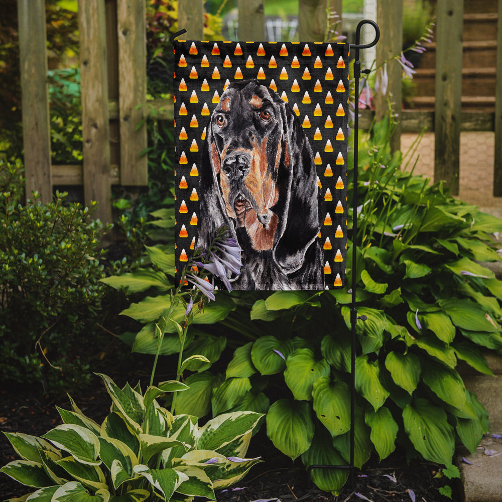 Coonhound Halloween Candy Corn Flag Garden Size.