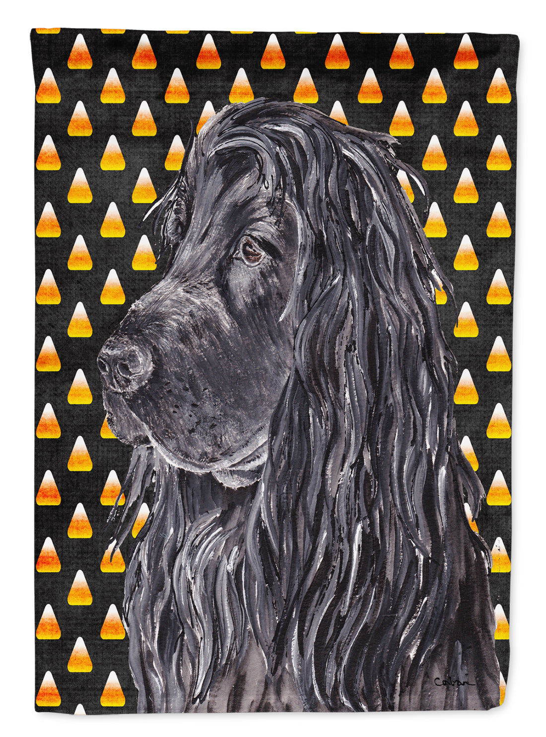 English Cocker Spaniel Halloween Candy Corn Flag Canvas House Size  the-store.com.