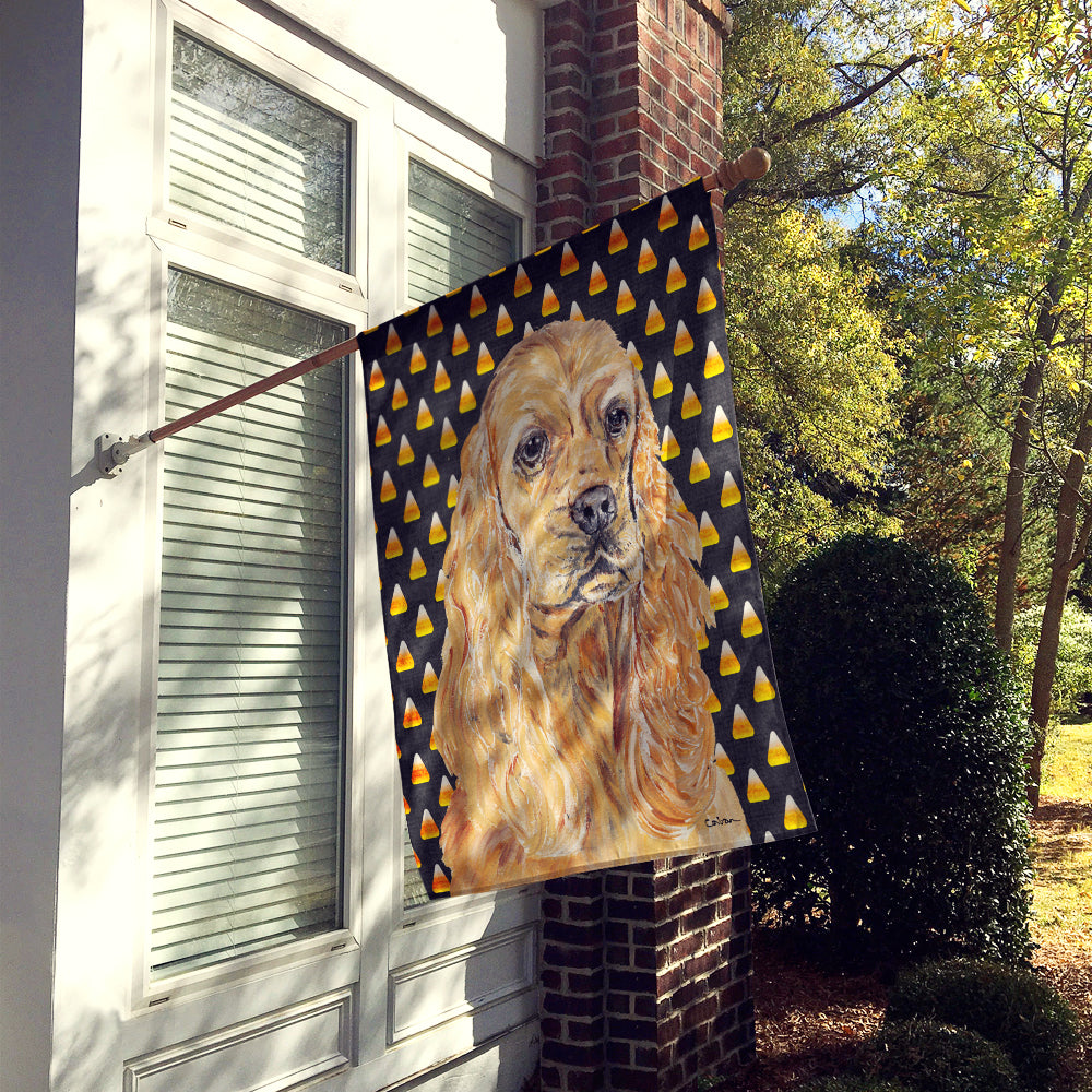 Cocker Spaniel Halloween Candy Corn Flag Canvas House Size  the-store.com.