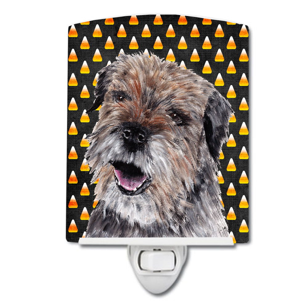 Border Terrier  Candy Corn Halloween Ceramic Night Light SC9529CNL - the-store.com