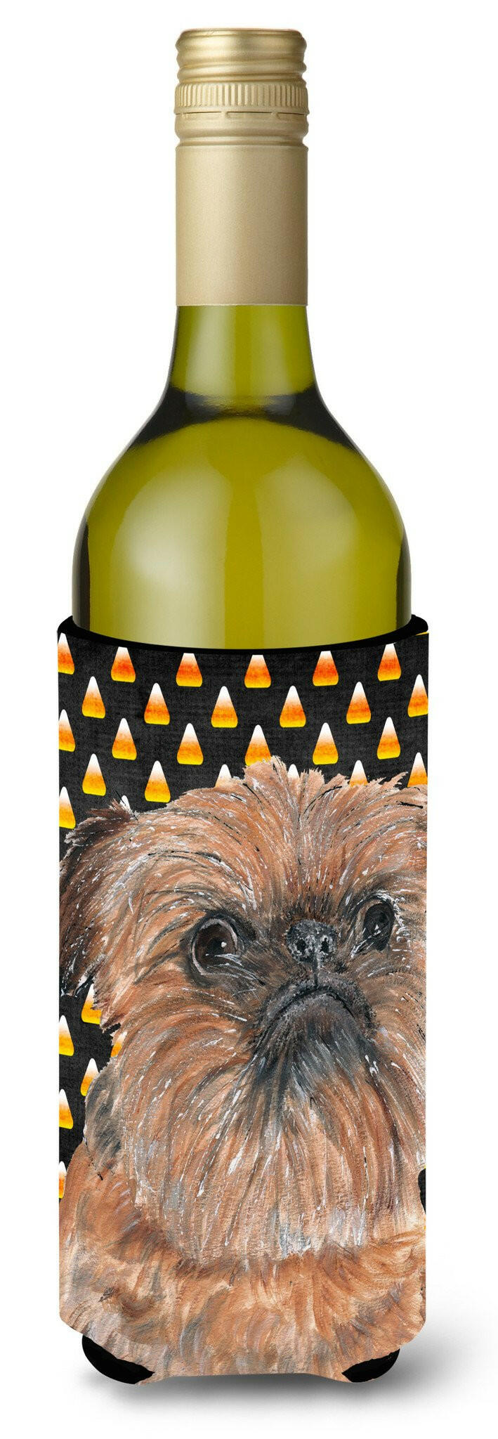 Brussels Griffon Halloween Candy Corn Wine Bottle Beverage Insulator Beverage Insulator Hugger by Caroline's Treasures