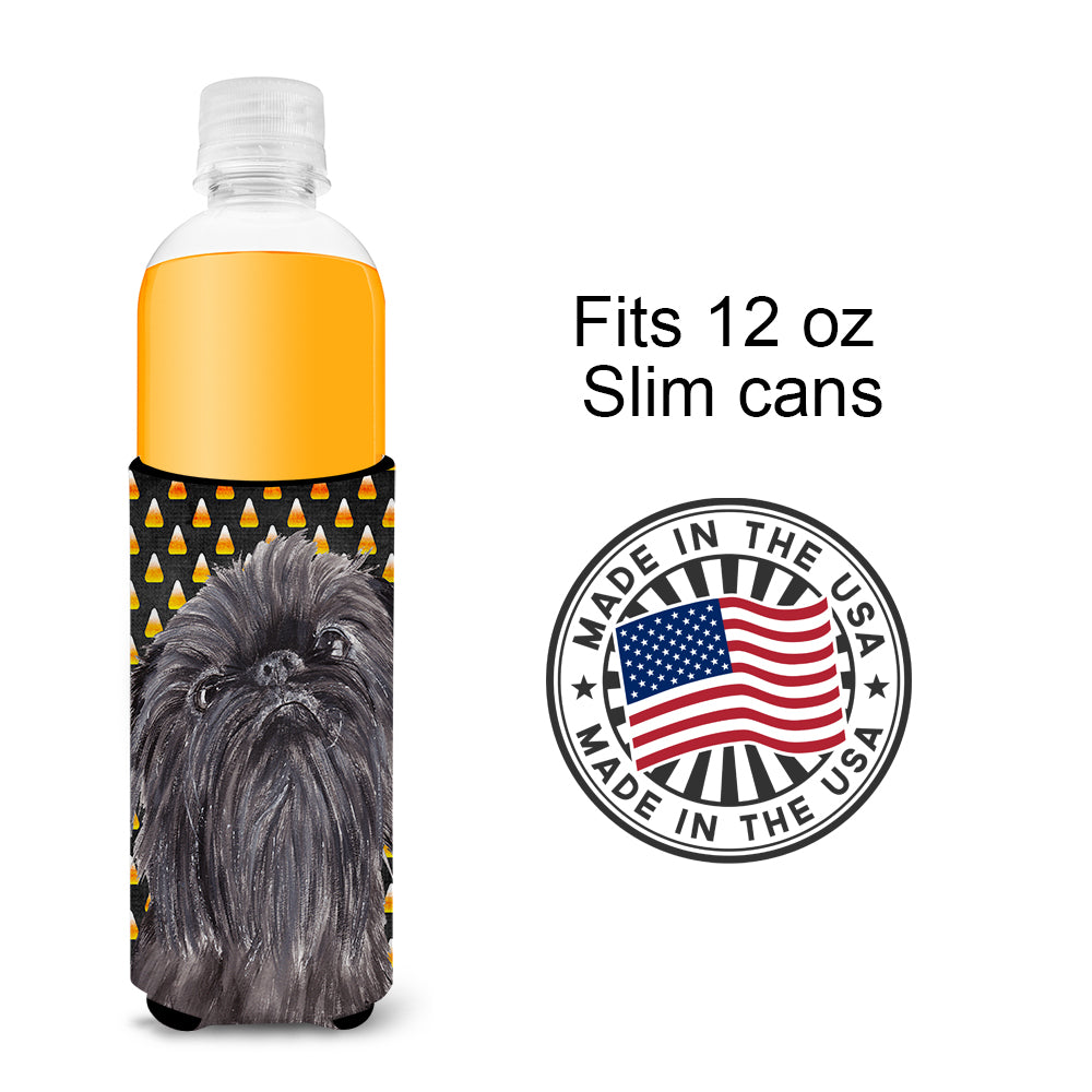 Brussels Griffon Halloween Candy Corn Ultra Beverage Insulators for slim cans.