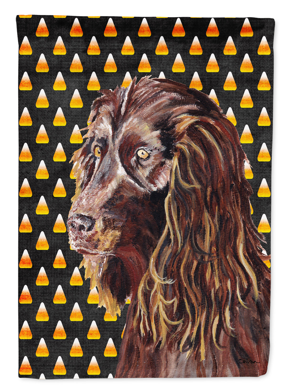 Boykin Spaniel Halloween Candy Corn Flag Canvas House Size  the-store.com.