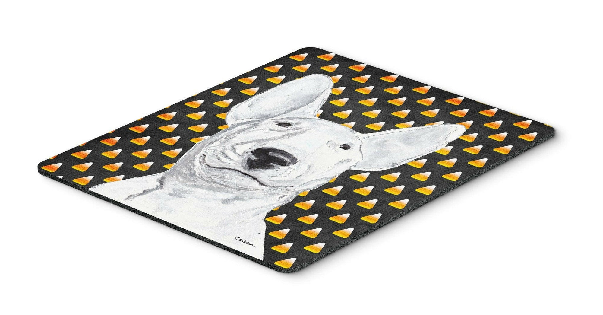 Bull Terrier Halloween Candy Corn Mouse Pad, Hot Pad or Trivet by Caroline's Treasures