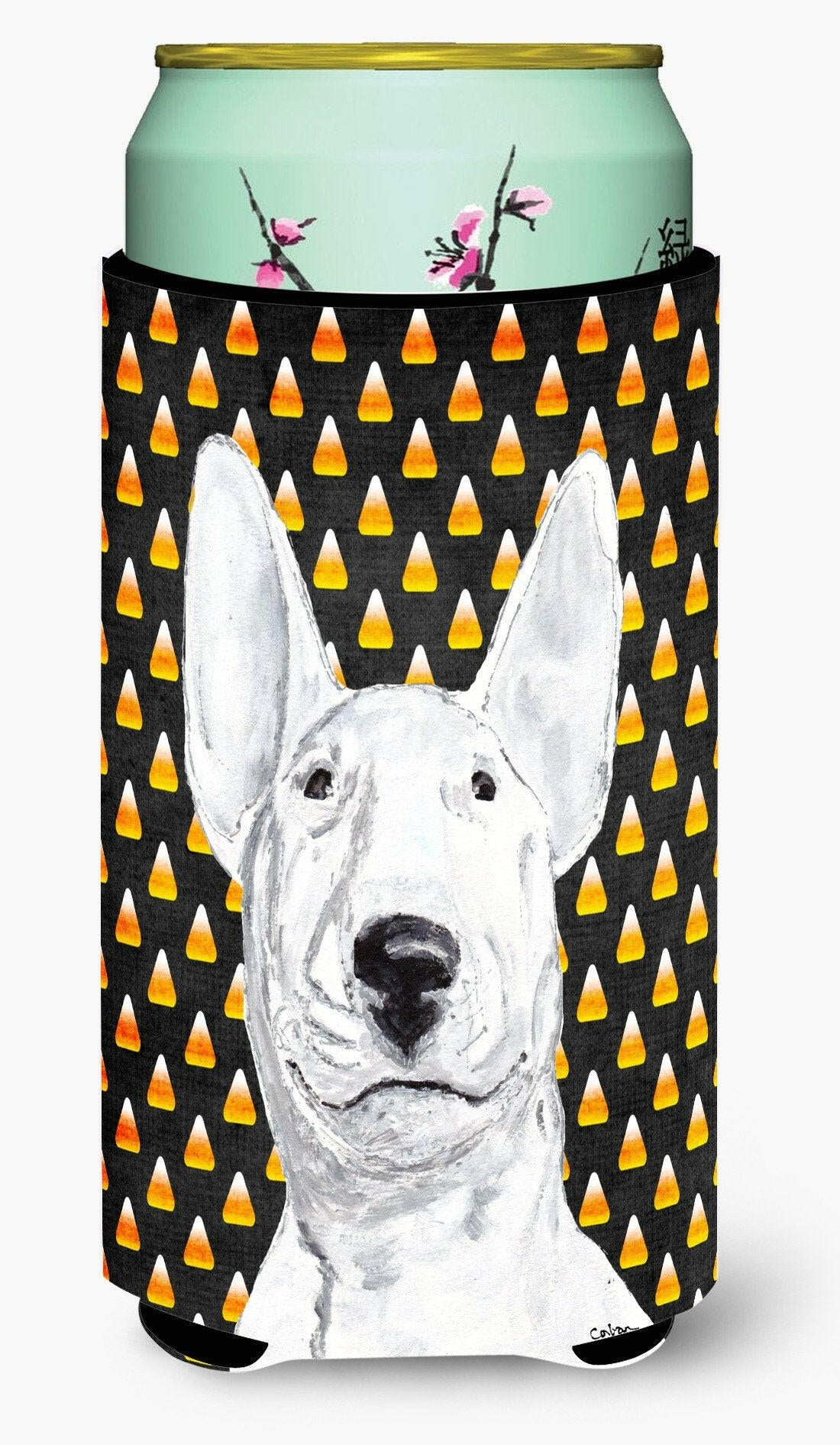 Bull Terrier Halloween Candy Corn Tall Boy Beverage Insulator Beverage Insulator Hugger by Caroline's Treasures