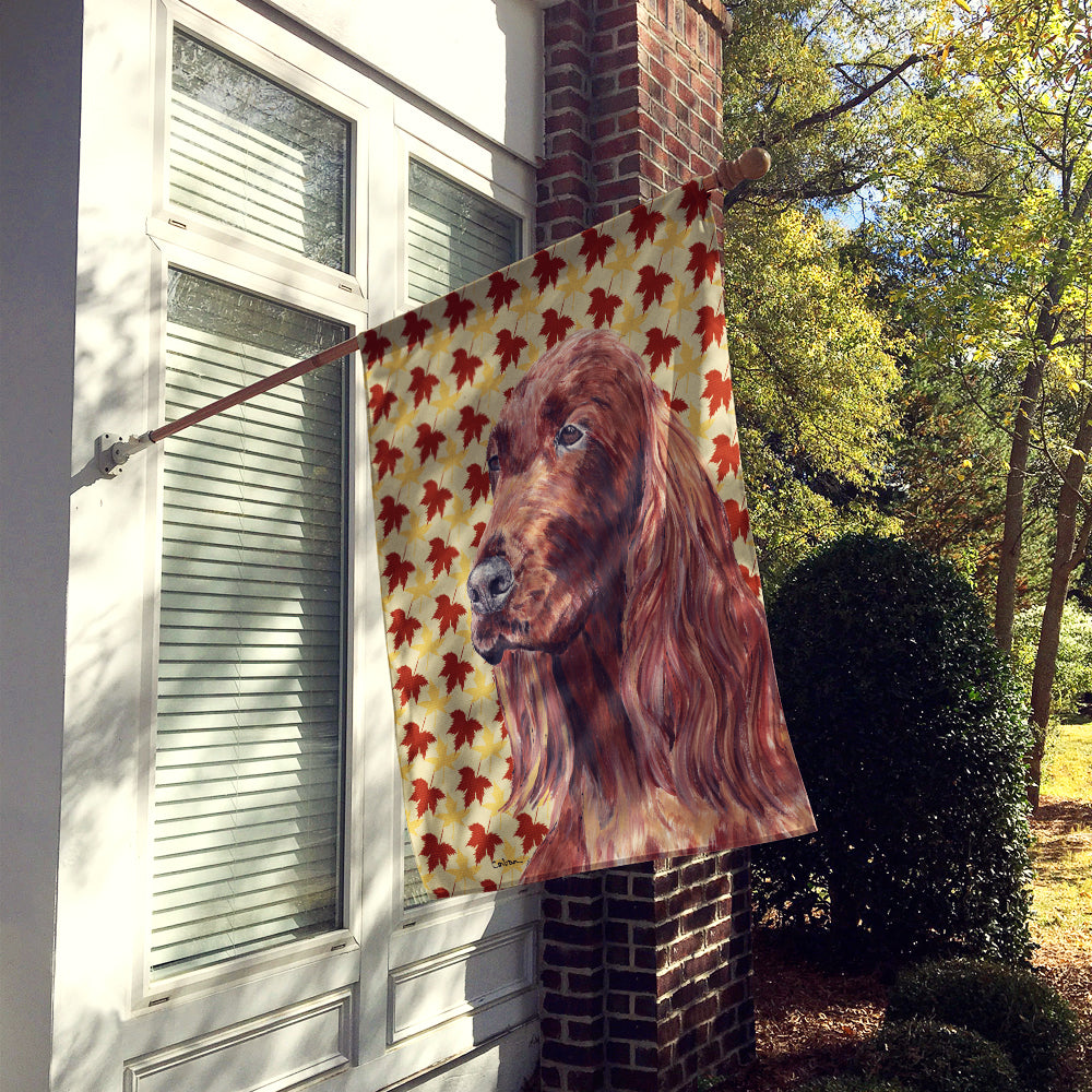 Irish Setter Fall Leaves Flag Canvas House Size  the-store.com.