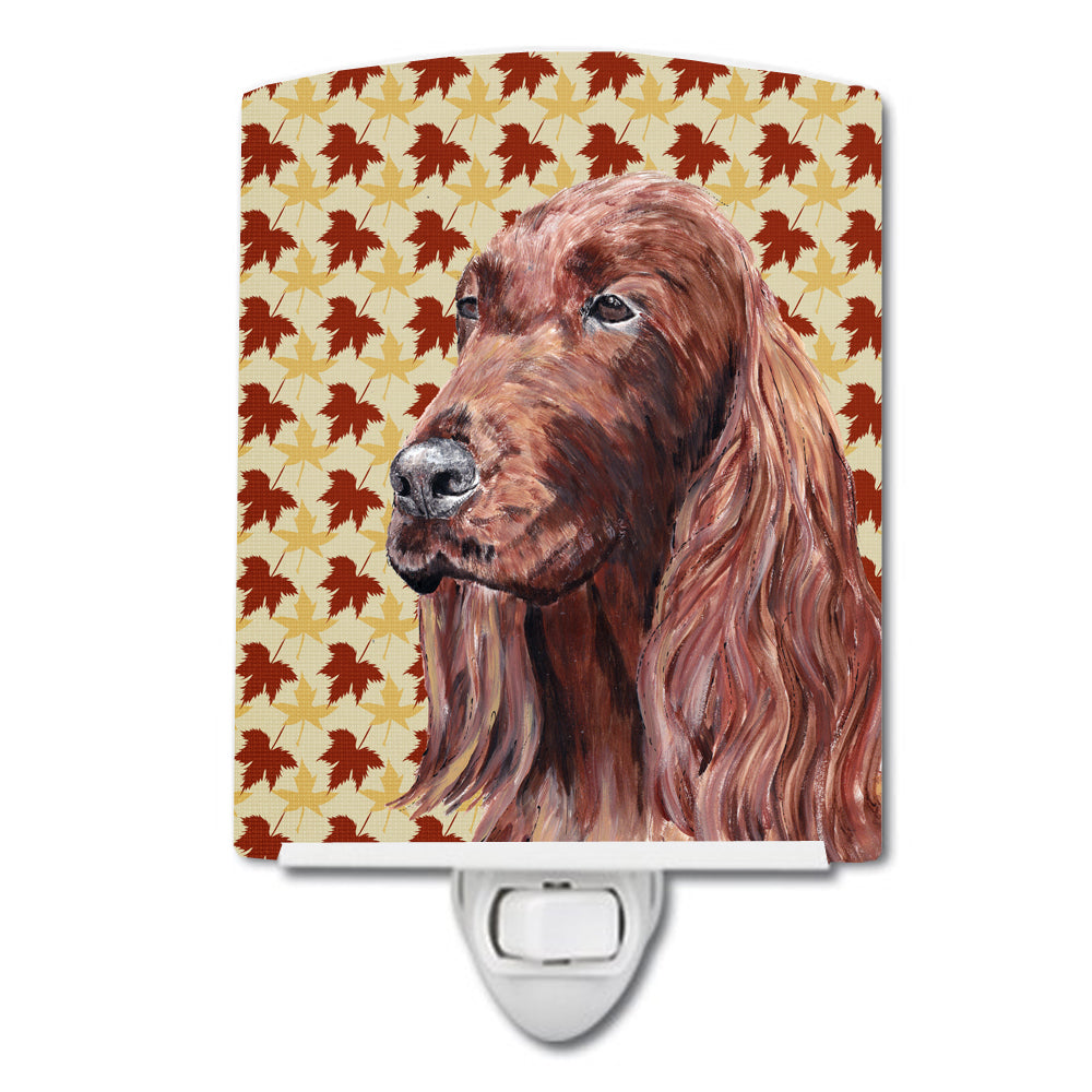 Irish Setter Fall Leaves Ceramic Night Light SC9538CNL - the-store.com