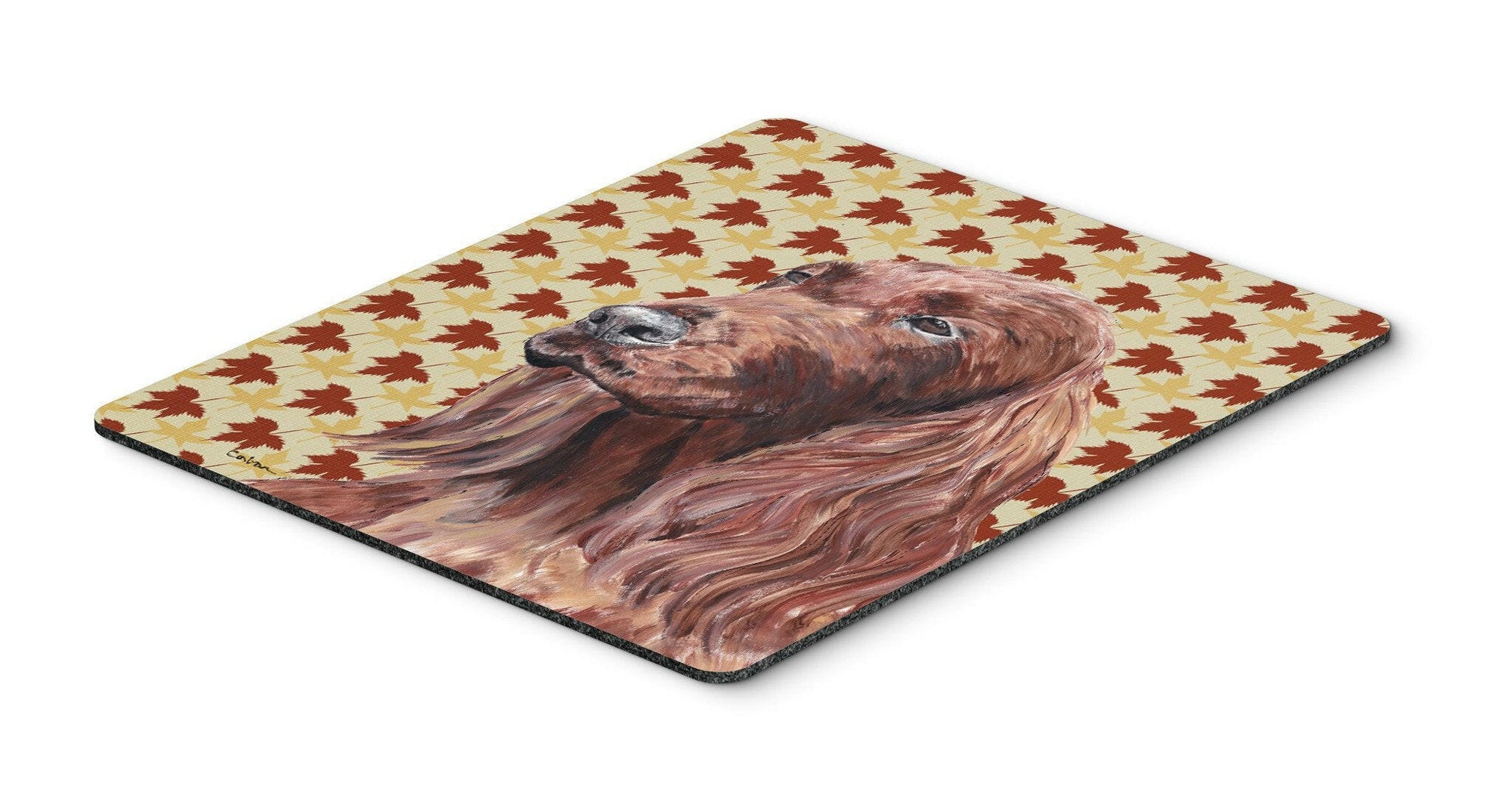 Irish Setter Fall Leaves Mouse Pad, Hot Pad or Trivet by Caroline's Treasures