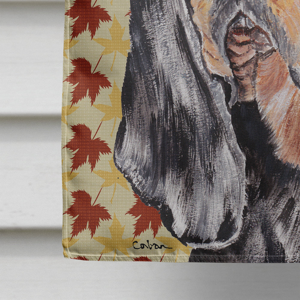 Coonhound Fall Leaves Flag Canvas House Size  the-store.com.