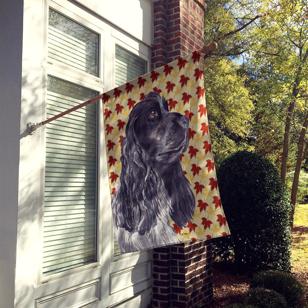 Cocker Spaniel Fall Leaves Flag Canvas House Size  the-store.com.