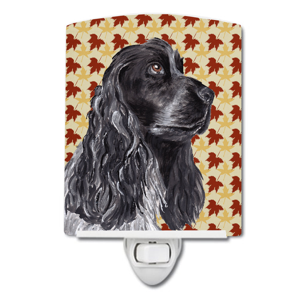 Black Cocker Spaniel Fall Leaves Ceramic Night Light SC9540CNL - the-store.com