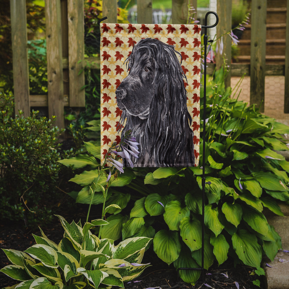 English Cocker Spaniel Fall Leaves Flag Garden Size.