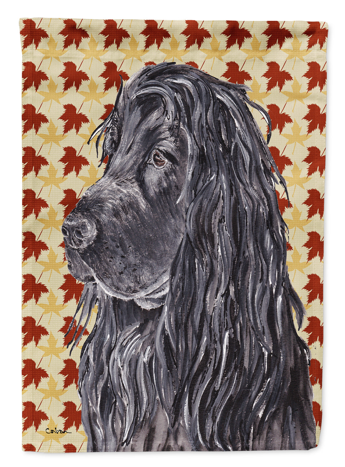 English Cocker Spaniel Fall Leaves Flag Garden Size.