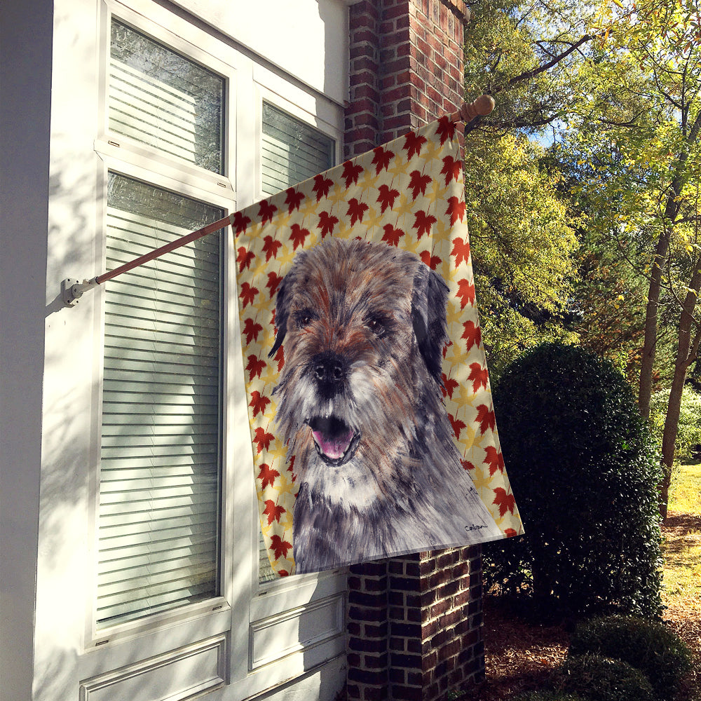 Border Terrier Fall Leaves Flag Canvas House Size  the-store.com.