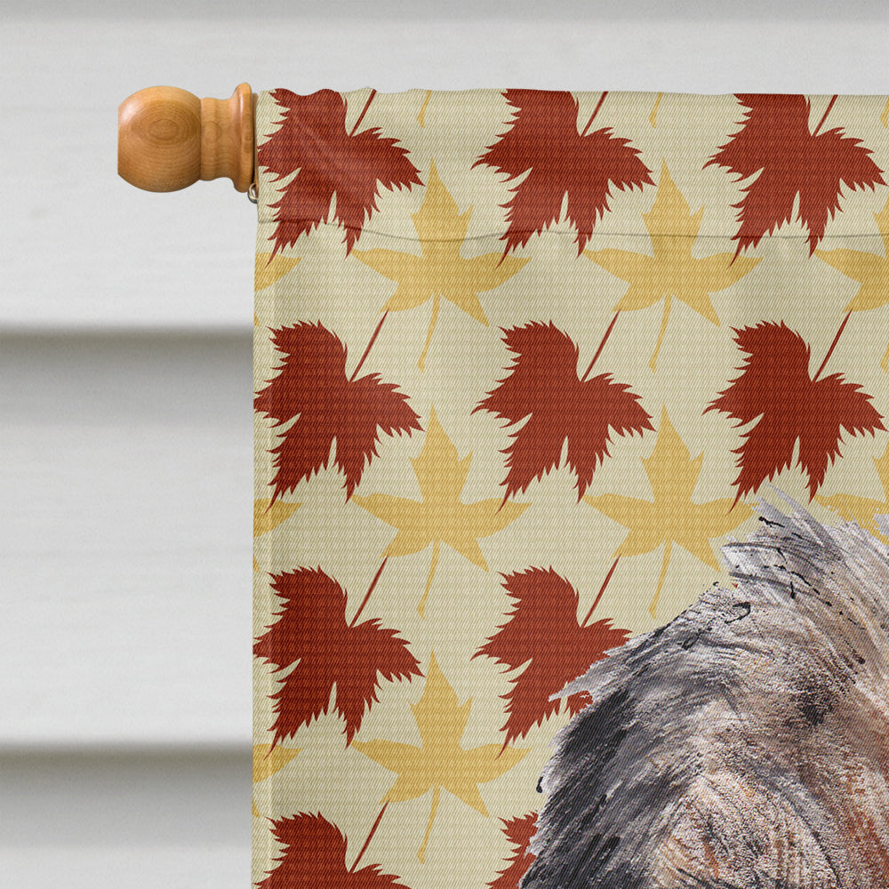 Border Terrier Fall Leaves Flag Canvas House Size  the-store.com.