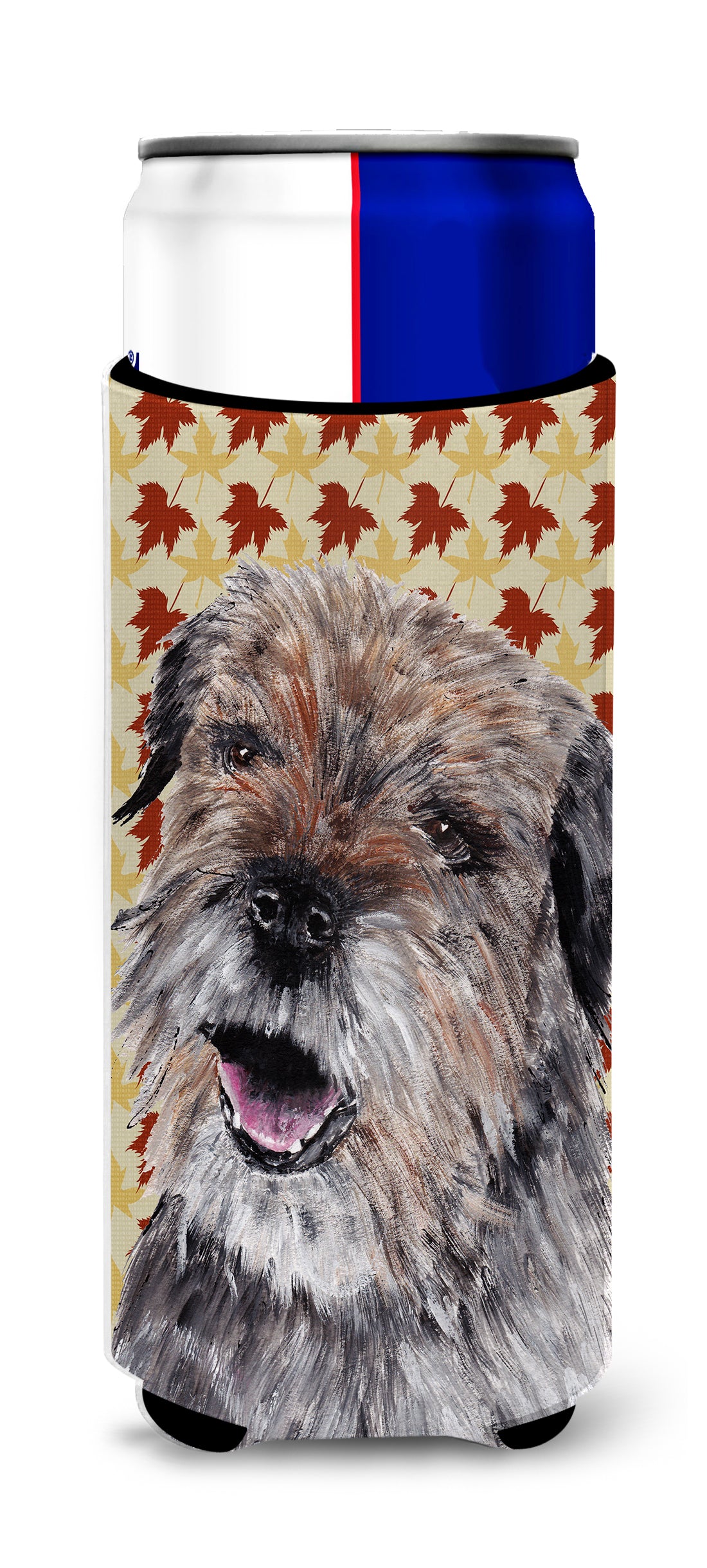 Border Terrier Fall Leaves Ultra Beverage Insulators for slim cans.