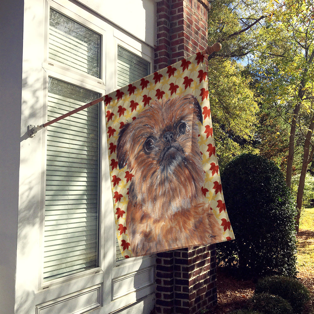 Brussels Griffon Fall Leaves Flag Canvas House Size  the-store.com.