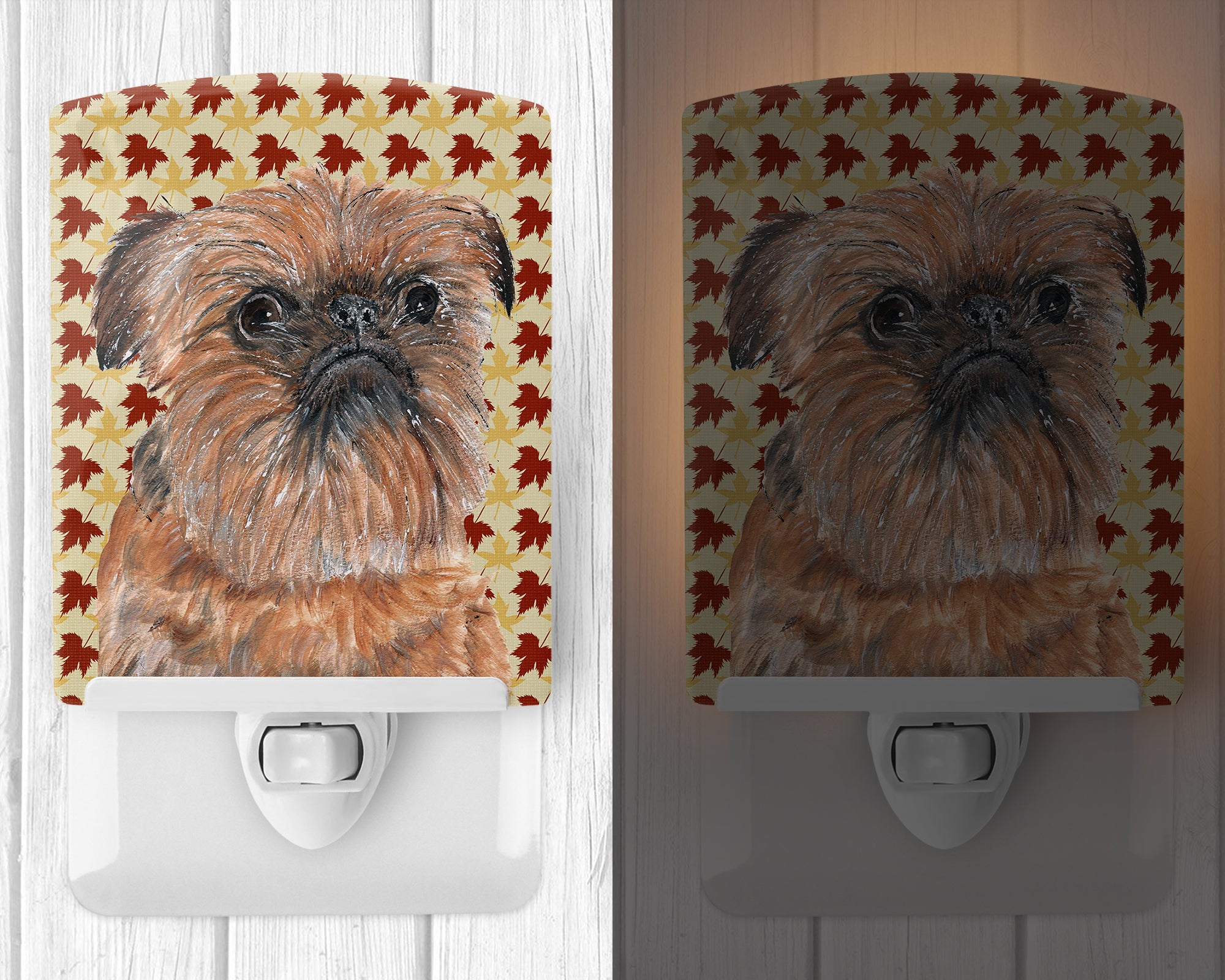 Brussels Griffon Fall Leaves Ceramic Night Light SC9544CNL - the-store.com