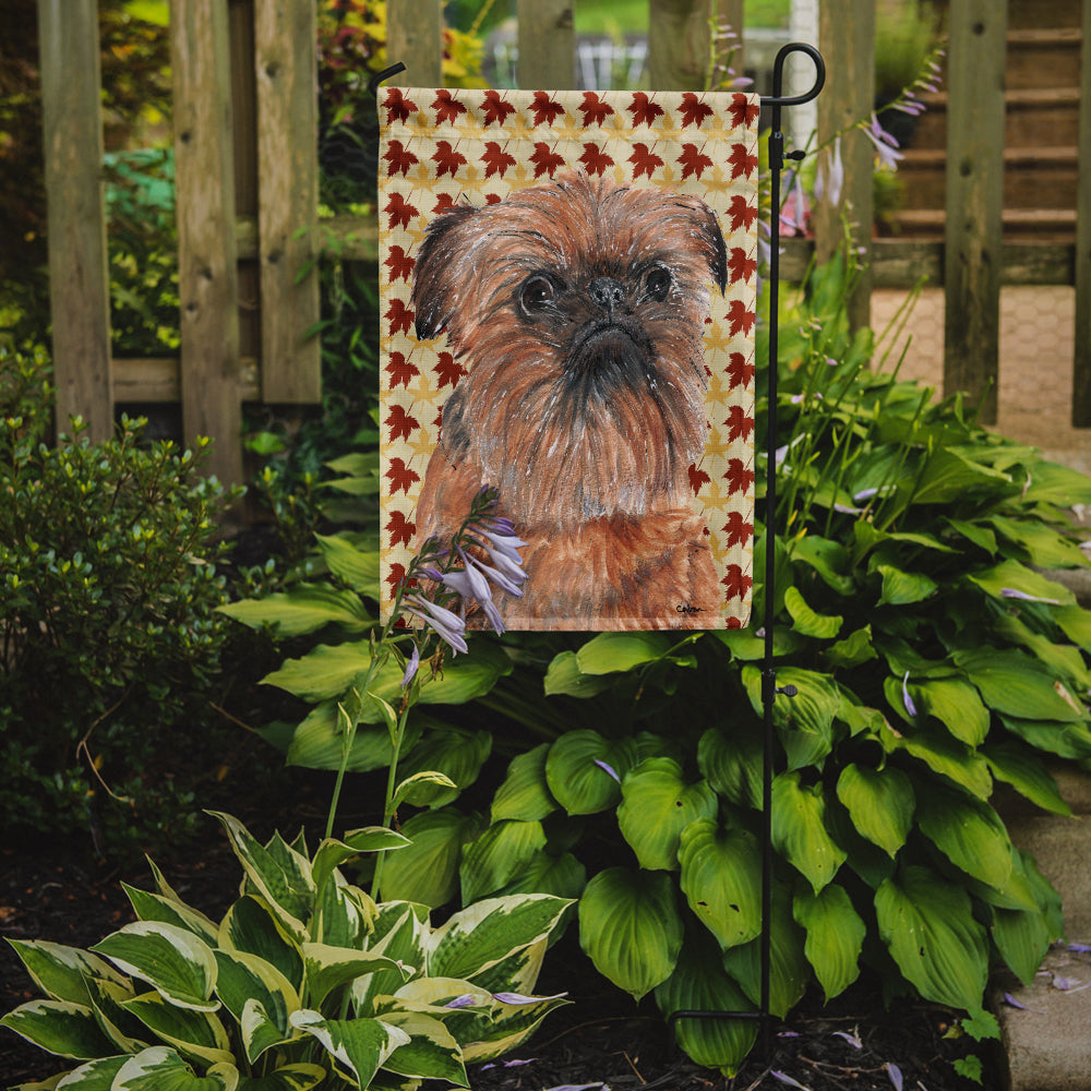 Brussels Griffon Fall Leaves Flag Garden Size.