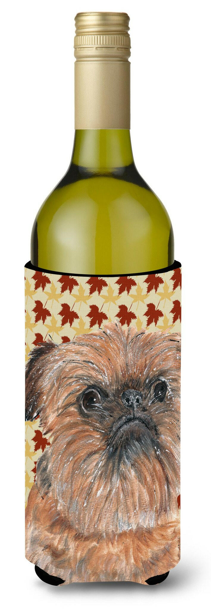 Brussels Griffon Fall Leaves Wine Bottle Beverage Insulator Beverage Insulator Hugger by Caroline's Treasures