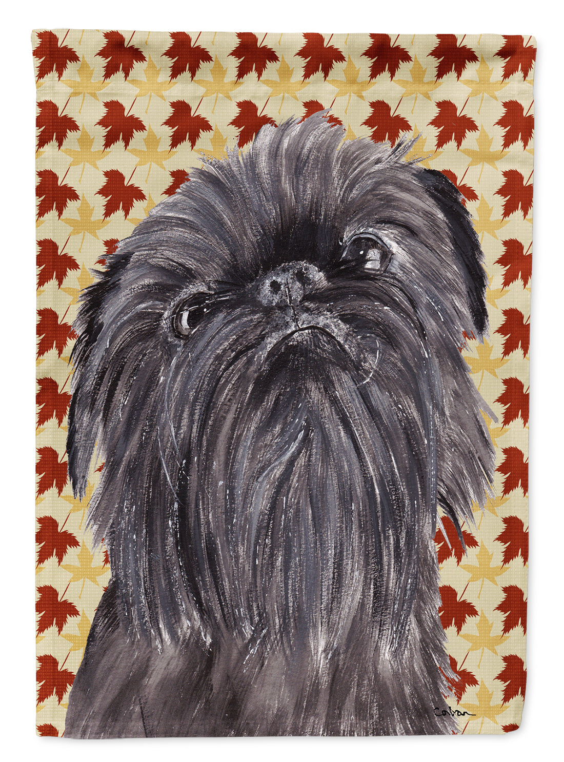 Brussels Griffon Fall Leaves Flag Canvas House Size  the-store.com.