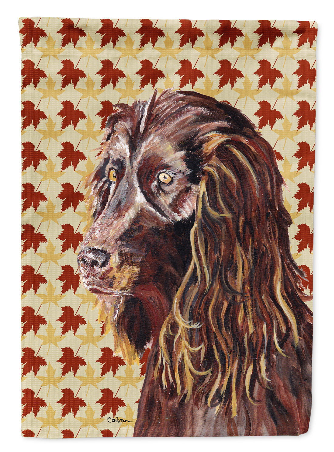 Boykin Spaniel Fall Leaves Flag Garden Size.